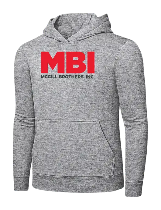 Light Grey Heather 7.8 oz Ring Spun Hooded Sweatshirt w/MBI Logo