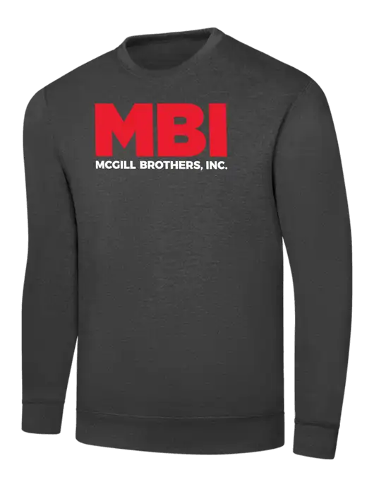 Dark Heather Grey 7.8 oz Ring Spun Crew Sweatshirt w/MBI Logo