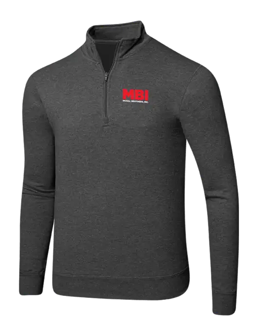 Dark Heather Grey 8.5 oz Ring Spun 1/4 Zip Pullover Sweatshirt w/MBI Logo