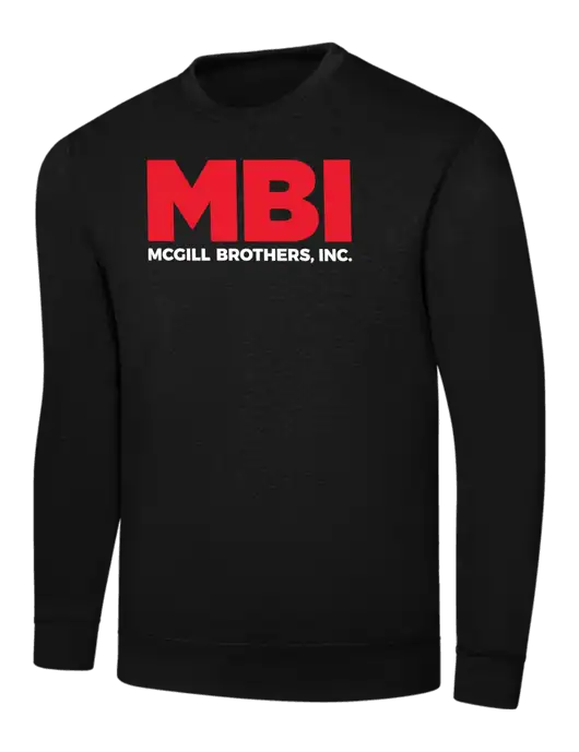 Black 7.8 oz Ring Spun Crew Sweatshirt w/MBI Logo
