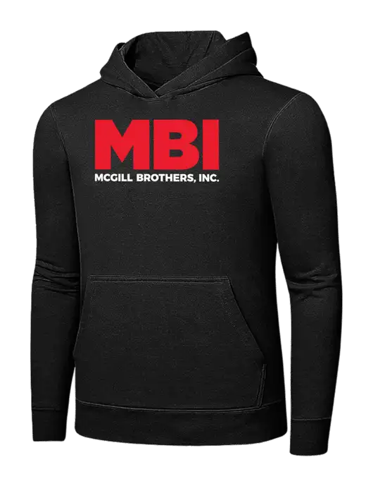 Jet Black 7.8 oz Ring Spun Hooded Sweatshirt w/MBI Logo