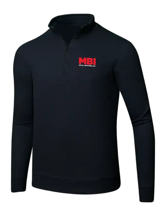 Jet Black 8.5 oz Ring Spun 1/4 Zip Pullover Sweatshirt w/MBI Logo