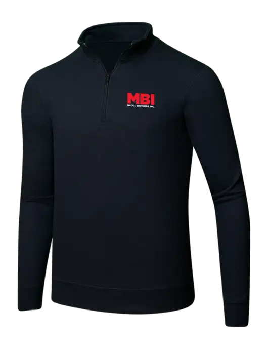 Jet Black 8.5 oz Ring Spun 1/4 Zip Pullover Sweatshirt w/MBI Logo