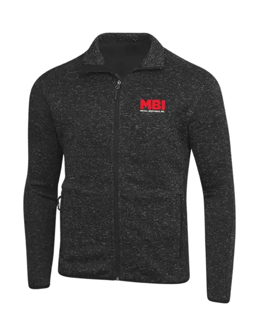 Black Heather Sweater Fleece Jacket w/MBI Logo