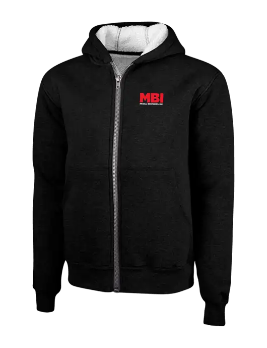 Cornerstone Black Heavyweight Sherpa Lined Hooded Fleece Jacket w/MBI Logo