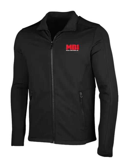 Deep Black Grid Fleece Jacket w/MBI Logo