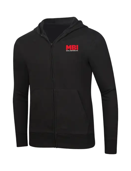 Full-Zip Black Hooded Sweatshirt w/MBI Logo
