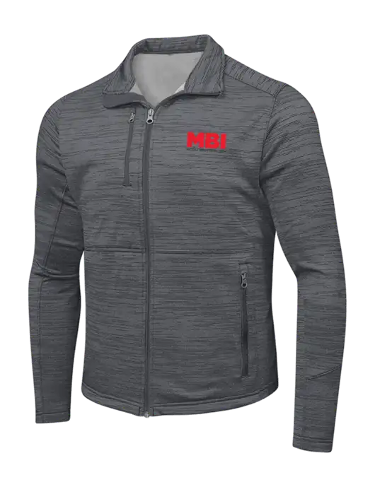 Medium Grey Digi Stripe Fleece Jacket w/MBI Logo