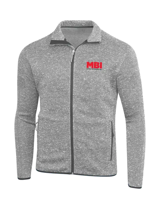 Grey Heather Sweater Fleece Jacket w/MBI Logo