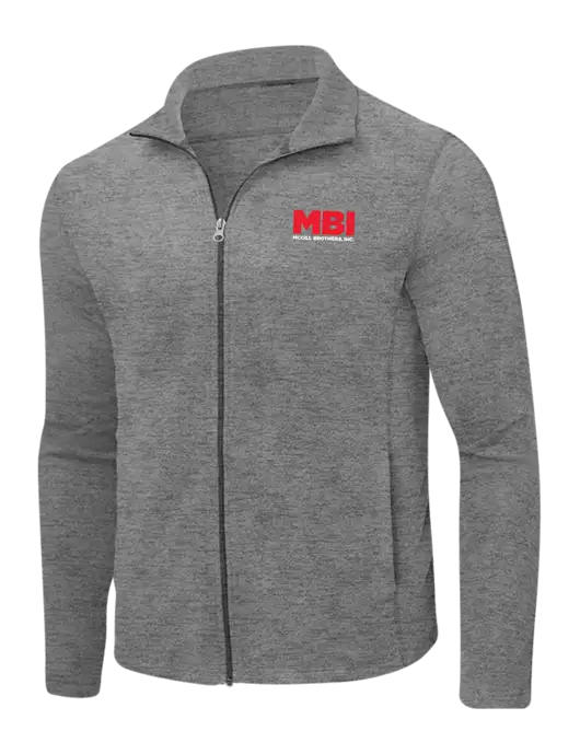 Medium Grey Heather Microfleece Full-Zip Jacket w/MBI Logo