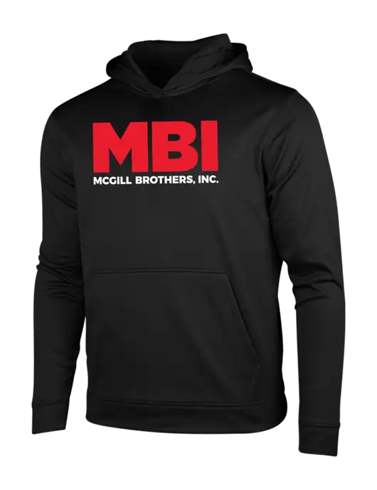 Black Fleece Sport-Wick Hooded Pullover w/MBI Logo