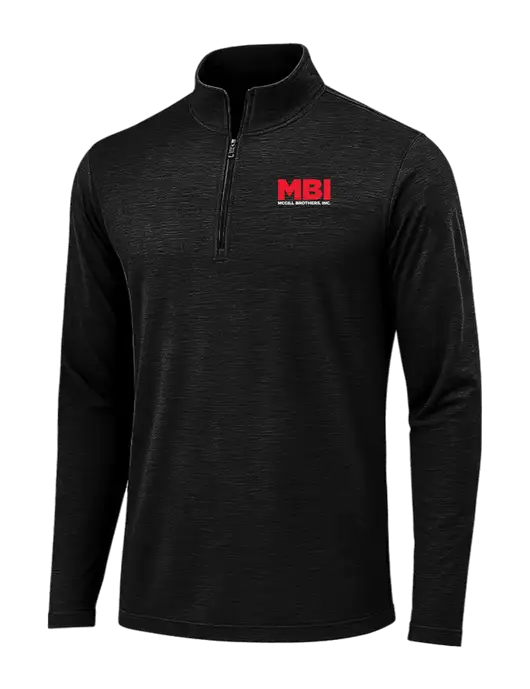 Black Triad Solid Posicharge Tri-Blend Wicking 1/4 Zip Pullover w/MBI Logo