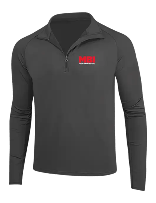 Charcoal Grey Sport Wick Stretch 1/4 Zip Pullover w/MBI Logo