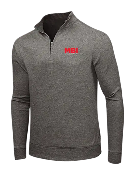 Charcoal Heather/Medium Heather Grey Interlock 1/4 Zip w/MBI Logo