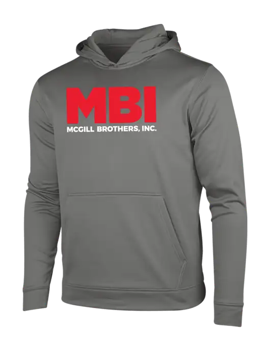 Dark Smoke Grey Sport-Wick Fleece Hooded Pullover w/MBI Logo