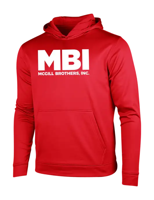 Deep Red Sport-Wick Fleece Hooded Pullover w/MBI Logo