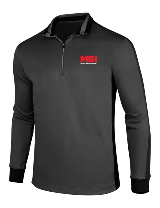 NIKE Anthracite Heather/Black Dry-Fit 1/2 Zip Cover-Up w/MBI Logo