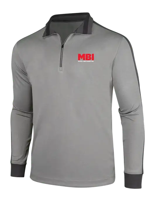 NIKE Athletic Grey/Heather Dark Grey Dry-Fit 1/2 Zip Cover-Up w/MBI Logo