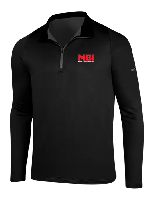 NIKE Black/Dark Grey Dry-Fit Stretch 1/2 Zip Cover-Up w/MBI Logo