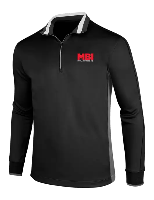 NIKE Black/Dark Grey/White Dry-Fit 1/2 Zip Cover-Up w/MBI Logo