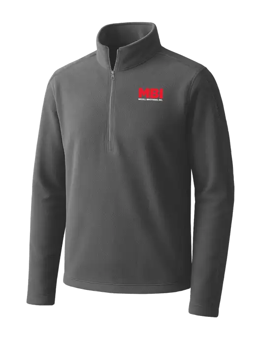 Medium Grey Microfleece 1/2 Zip Pullover w/MBI Logo