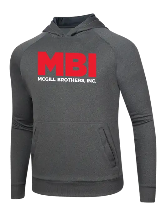 Tech Graphite Heather Fleece Hooded Sweatshirt w/MBI Logo