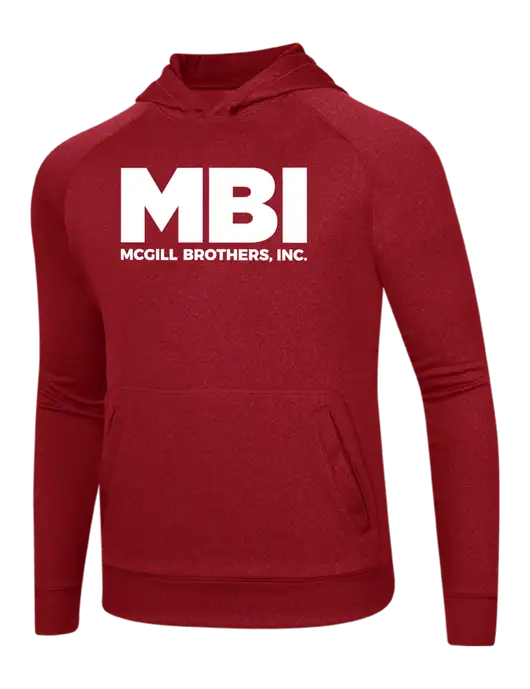 Tech True Red Fleece Hooded Sweatshirt w/MBI Logo