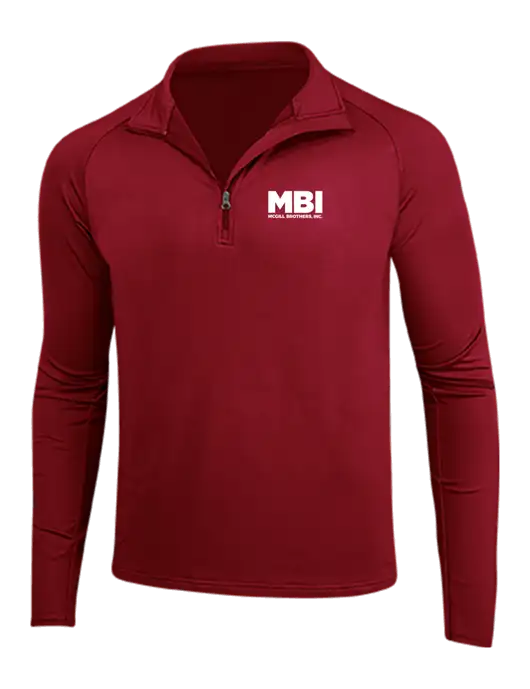 Red Sport Wick Stretch 1/4 Zip Pullover w/MBI Logo