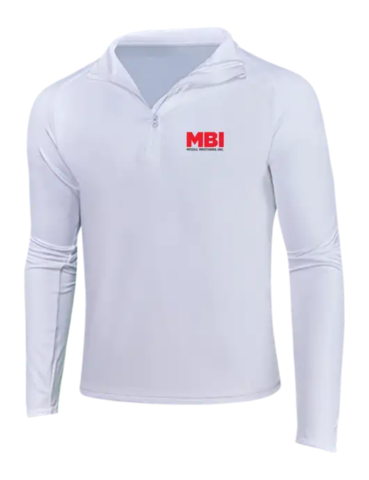 White Sport Wick Stretch 1/4 Zip Pullover w/MBI Logo