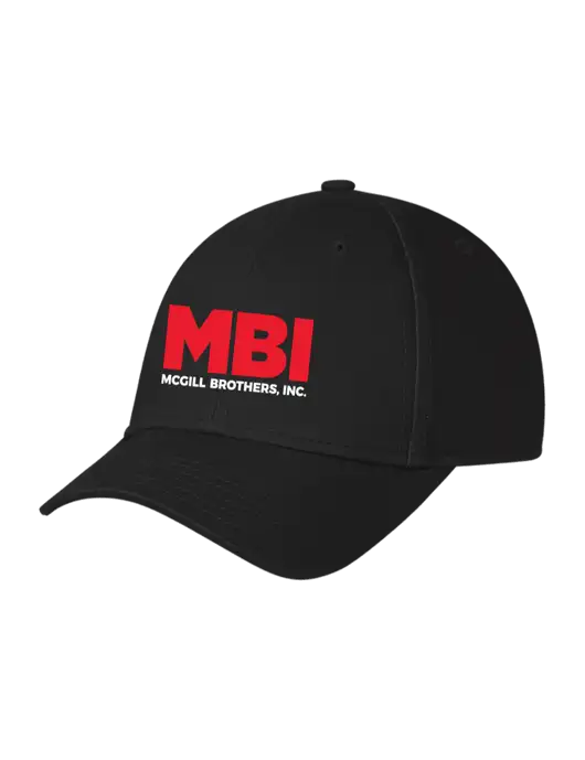 Black Structured Cap Hook & Loop w/MBI Logo