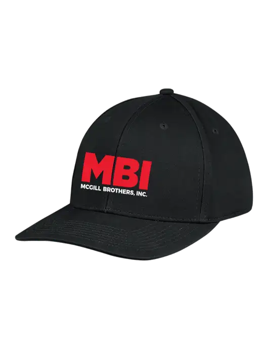 Premium Modern Structured Twill Black Snapback Cap w/MBI Logo