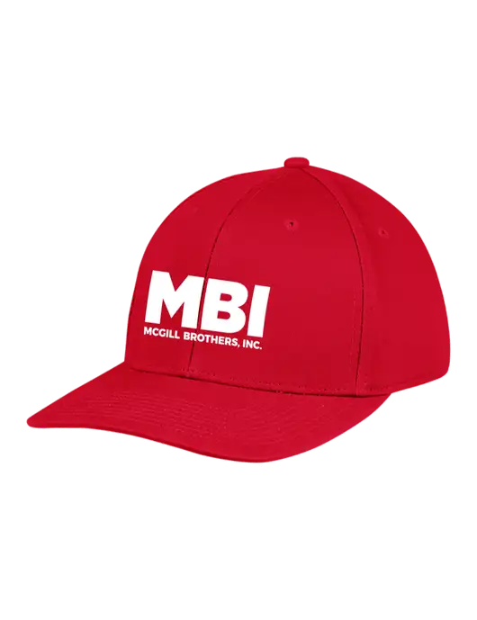 Premium Modern Structured Twill Red Snapback Cap w/MBI Logo