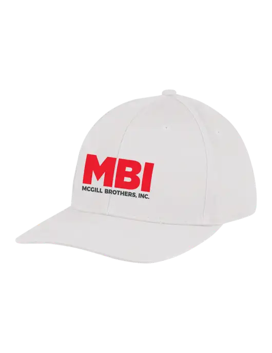 Premium Modern Structured Twill White Snapback Cap w/MBI Logo