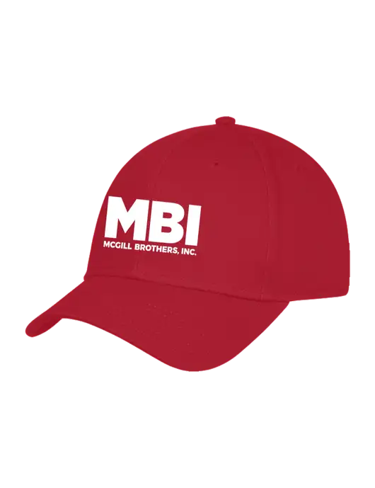 Red Structured Cap Hook & Loop w/MBI Logo