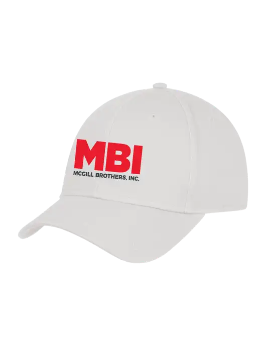 White Structured Cap Hook & Loop w/MBI Logo