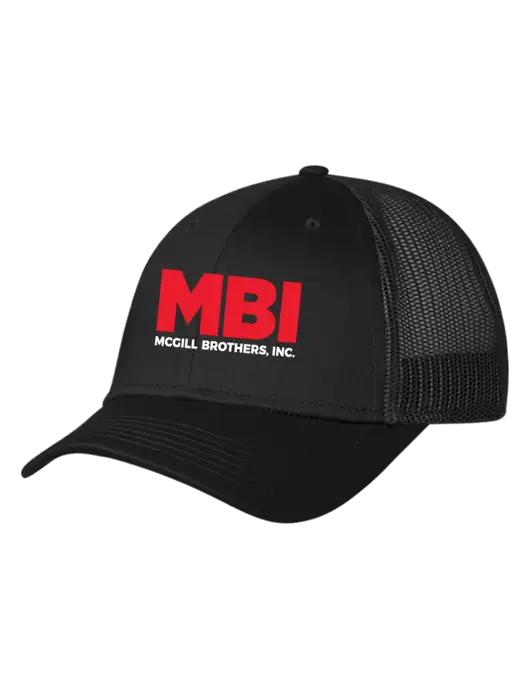 Black Mesh Trucker Cap Snap Back w/MBI Logo
