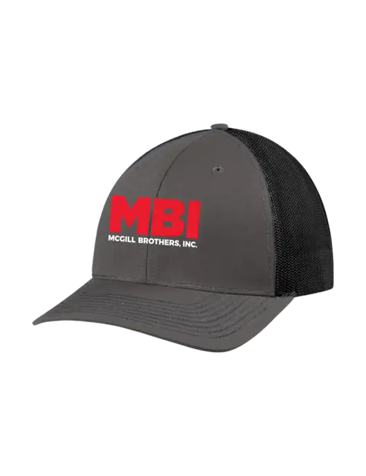 Richardson Adjustable Snapback Original 112 Trucker Cap Dark Grey w/Black Mesh w/MBI Logo