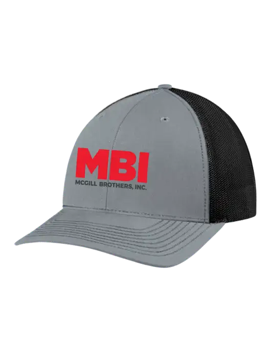 Richardson Adjustable Snapback Original 112 Trucker Cap Heather Grey w/Black Mesh w/MBI Logo