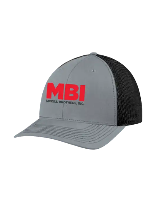 Richardson Adjustable Snapback Original 112 Trucker Cap Heather Grey w/Black Mesh w/MBI Logo