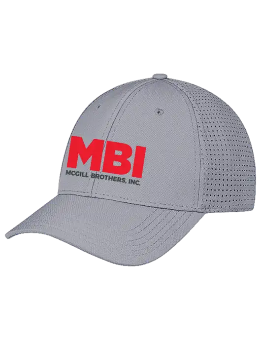 Grey Performance Stretchable Cap Hook & Loop w/MBI Logo