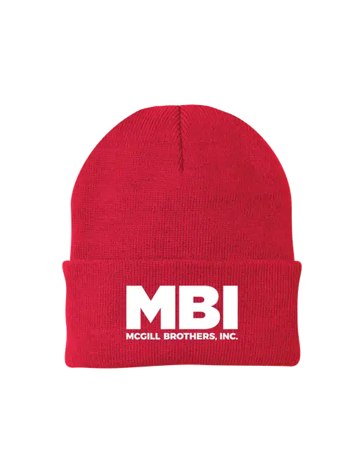 Red Knit Cap w/MBI Logo