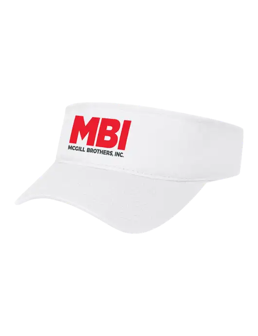 White Cap Visor w/MBI Logo