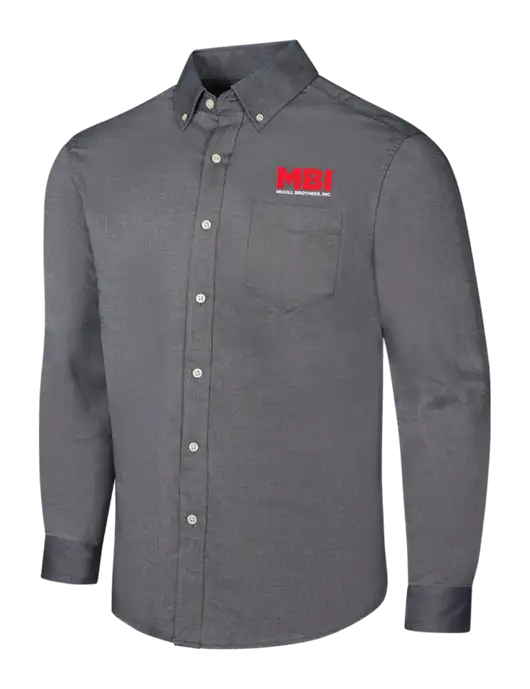 Dark Grey SuperPro Oxford Shirt w/MBI Logo