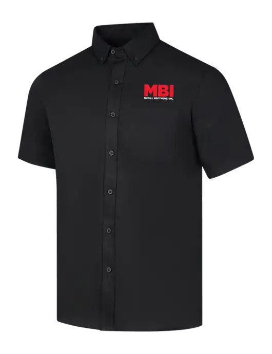 Short Sleeve Deep Black Superpro React Twill Shirt w/MBI Logo