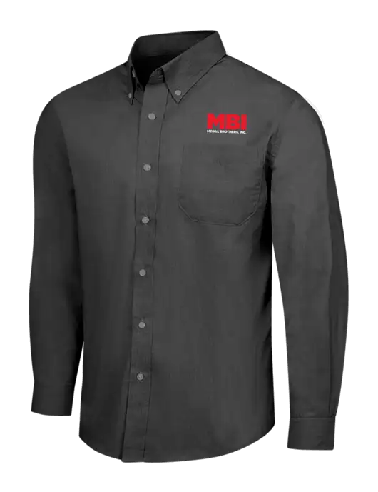 Soft Black Crosshatch Easy Care Shirt w/MBI Logo
