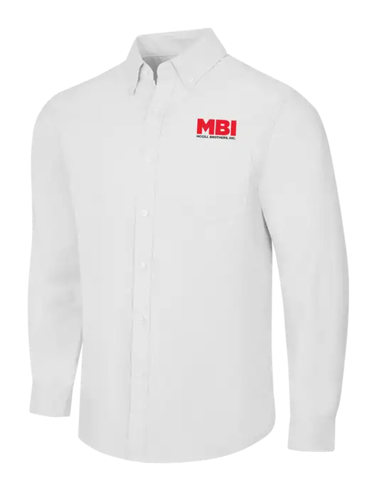 White SuperPro Oxford Shirt w/MBI Logo