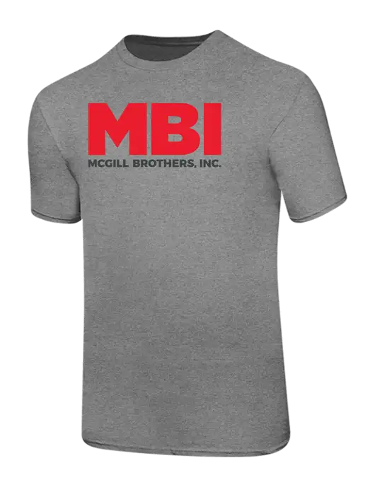 Ring Spun Light Heather Grey 4.5 oz T-Shirt w/MBI Logo