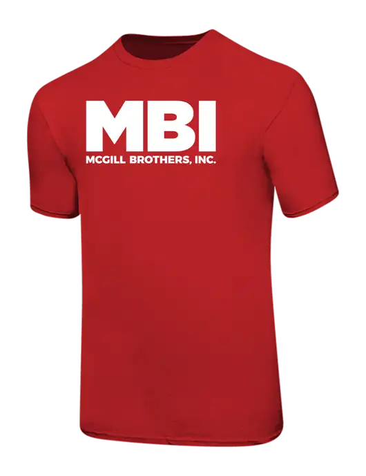 Ring Spun Red 4.5 oz T-Shirt w/MBI Logo