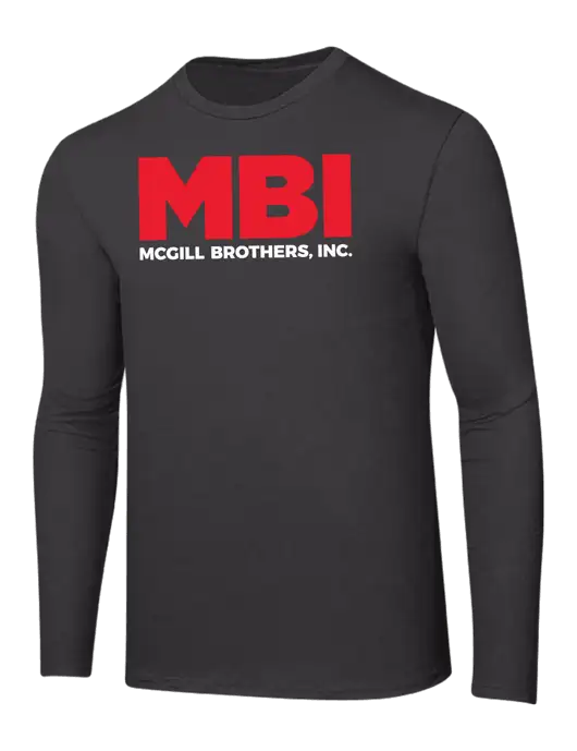 Ring Spun Charcoal 4.5 oz Long Sleeve T-Shirt w/MBI Logo