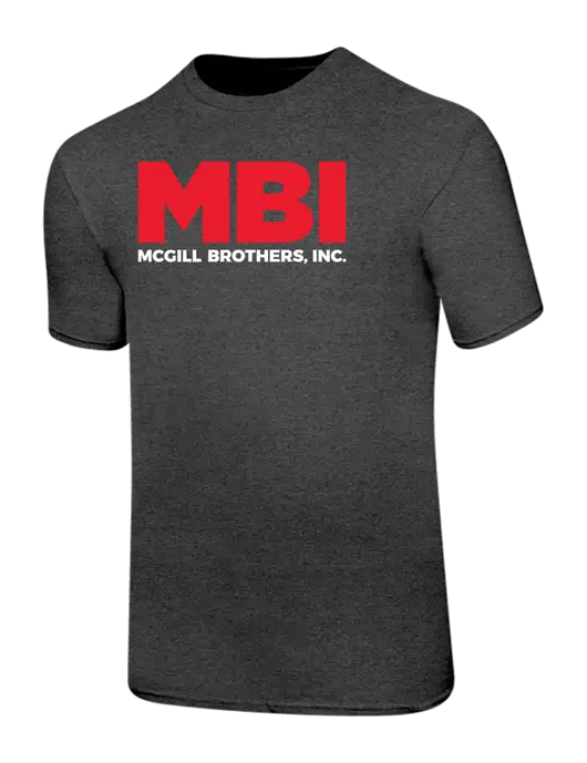 Ring Spun Dark Heather Grey 4.5 oz T-Shirt w/MBI Logo